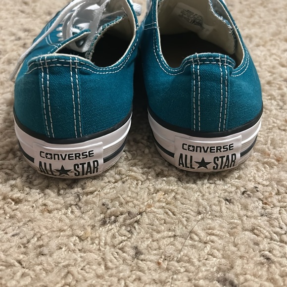 Teal Converse Low Tops - Picture 2 of 4